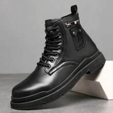 Botas Modernas Y Versátiles De Moda Para Hombres - Negro - Ver 4