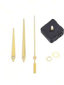 1套金色電子時鐘機械+指針,適用於十字繡diy牆面裝飾石英掛鐘機芯、鐘表配件 - 機芯+指針02 - 查看 1