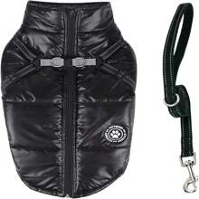 Petopet冬季背心狗服+牽繩套裝, 適用於小型犬,胸帶式背心, 無袖充氣背心 - 黑色 - 查看 1
