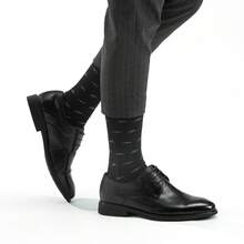 6雙裝男士商務中筒襪春秋休閒吸汗透氣中筒襪 - 黑色 - 查看 5