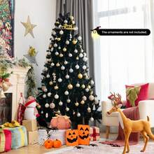Costway 7ft Pre-lit PVC Christmas Tree Black w/ 500 Purple LED Lights - Black - View 6