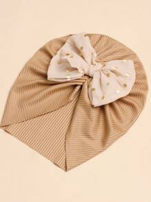 1 件带蝴蝶结的可爱罗纹婴儿头带，适合春夏季 - 咖啡棕 - 查看 6