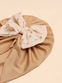 1 件带蝴蝶结的可爱罗纹婴儿头带，适合春夏季 - 咖啡棕 - 查看 7