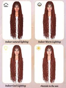 人造 Locs 編織假髮捲髮手工編織全蕾絲合成鉤針編織辮子嬰兒頭髮 40 英寸全雙蕾絲捲髮