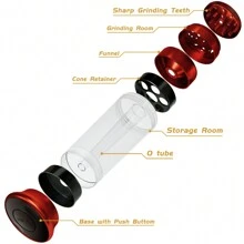 ZHENGHAI Herb & Spice Grinder 3 In 1 Multifunctional Cone Loader Rolling Machine Joint Roller Machine Grinding Filling Storage All in One - Red - View 6