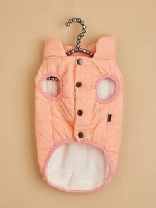Autumn/Winter Pet Warm Jacket, Cat/Dog Windproof Insulated Cotton Coat - Pink - View 3