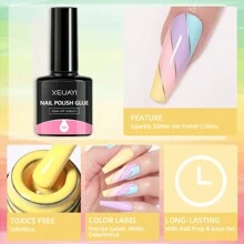 XEIJAYI 1 Pink Color Spring Bright Macaroon Candy Shine Finish Nail Polish Gel Easter Limited Edition Nail Gel For Women - Diy Home Salon Nail Art Gift For Women - 淺粉色 - 查看 6