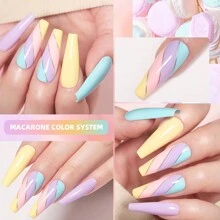 XEIJAYI 1 Pink Color Spring Bright Macaroon Candy Shine Finish Nail Polish Gel Easter Limited Edition Nail Gel For Women - Diy Home Salon Nail Art Gift For Women - 淺粉色 - 查看 5