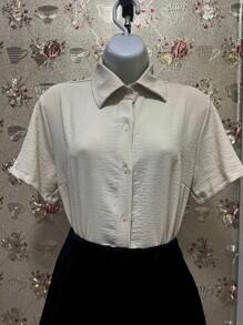 Women Blouses - Beis - Ver 2