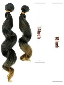 6 Piezas/set Rizos De Cabello De Fibra Sintética, Color Rojo Vino, 14 Pulgadas / 18 Pulgadas - Burdeos - Ver 4