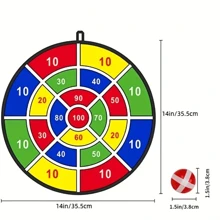 1 个粘球玩具飞镖靶，带 8 个粘球，户外吸盘球，适合室内和户外派对巨型飞镖靶游戏，非常适合新年礼物、新年游戏、情人节游戏、情人节礼物、适合泳池游戏的泳池玩具、泳池派对、适合万圣节/圣诞节/感恩节的成人派对游戏