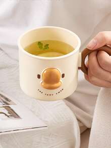 1只米色judy卡通情侶圖案牙刷杯,適用於家庭、宿舍、兒童、漱口使用 - 米色 - 查看 3