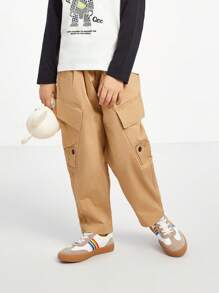 Annil Pantalones sueltos de color caqui para niños, suaves y cómodos con para la primavera y el otoño