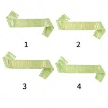 1pc Green Satin Sash - One size fits all - View 1