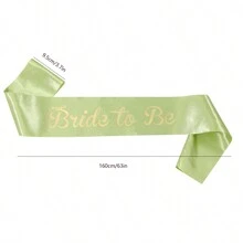 1pc Green Satin Sash - One size fits all - View 2