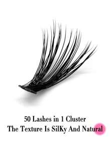 Miss Wink 50D Fluffiga Naturliga 3D Individuella Ögonfransförlängningar 8-16mm Blandade 0.05mm/0.07mm C/D Böjda, 12 Rader 240 Fransar, Vattentäta, Mjuka, Lättviktiga, Handgjorda, För Lätt/Full Makeup, Vardagskläder, Fester, Evenemang, Franskluster, Ögonfranskluster, Individuella Ögonfransar, Fransar, Lösögonfransar - Svart - Visa 4