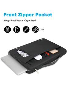 MOSISO 360 Protective Laptop Sleeve Bag Compatible with MacBook Air/Pro, 13-16inch Notebook, Horizontal Bag with Belt&Right Pocket - Hitam - View 2