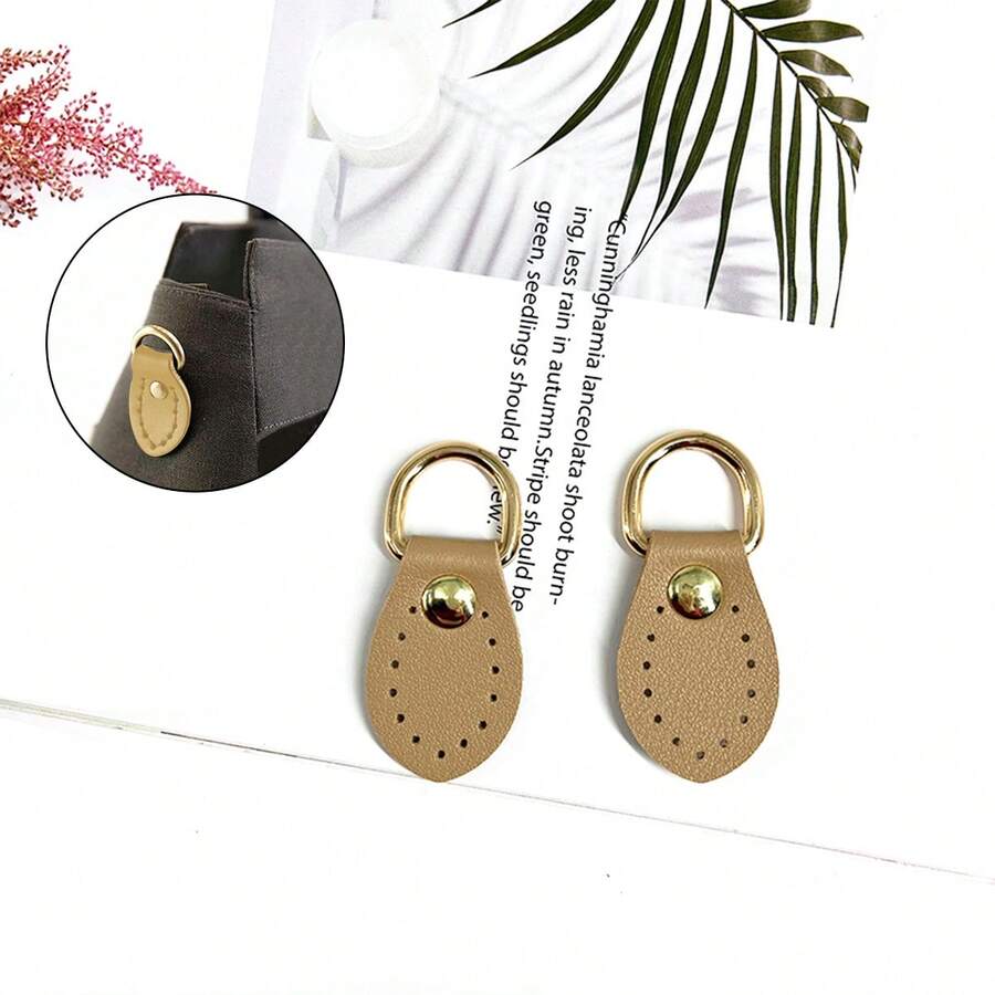 2 Miếng Thời trang chất liệu da PU Thủ công Khóa Thay thế Đối với DIY Túi xách tay Phụ kiện Túi đeo vai Ba lô Chặn Khóa Phụ kiện Chuỗi Clasp - Màu Khaki - Xem 1
