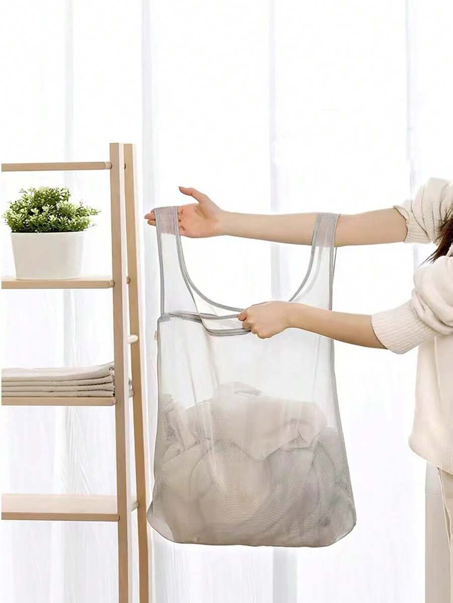 WHICHLIFE 1 件多功能洗衣袋、髒衣籃、晾衣籃和衣物收納袋 - 灰色 - 查看 1