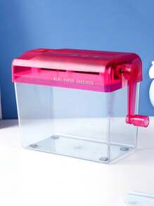 手動碎紙機,辦公室迷你家用手動小型碎紙工具,手摇a4碎紙機 - 粉色 - 查看 1