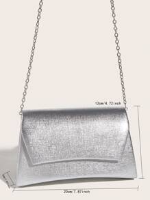 Túi đựng bữa tối, Túi buổi tối Quyến rũ, thanh lịch, tinh tế, sang trọng yên tĩnh 1 chiếc Mini Simple Pu Flip Cover Túi ly hợp nữ có dây chuyền kim loại Món quà tốt nhất cho phụ nữ Mẹ, Giáo viên, Bạn phù dâu, Bữa tối/Tiệc - Bạc - Xem 8