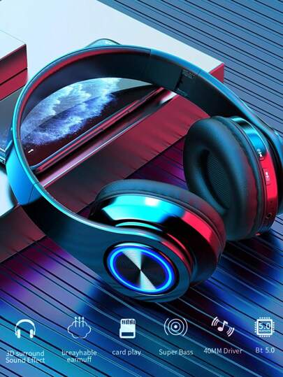 Wireless Headphones With Microphone, HiFi Stereo Foldable Lightweight Headphones With Retractable Arm, Wired Circumaural Headphones With 3.5mm AUX Jack And Deep Bass, Compatible With IPhone16, IPad, IPod, Android Smartphones, Tablets, Computers, Laptops, MP3