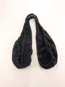 1pc Candy Colored Neck Hanging Breast Towel Wrap Bra, Bath Towel - Black - View 2