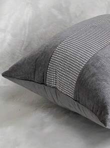 1 / 2pcs Minimalist Fashion Polyester Quilted Glitter Silver Diamond Decorative Pillow Cover For Holiday Party & Home Use - Grey - View 6