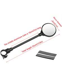 1入自行車後照鏡,帶靈活軟管和反光鏡片,適合於騎行 - 黑色 - 查看 5