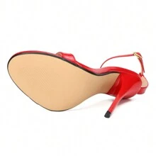 Unisex Men's Women's Strappy Sandals Heels, Stilletos High Heeled Sandals - 紅色鏡面 - 查看 5