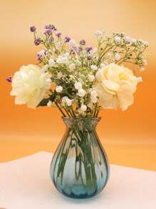 1 件裝水仙花創意玻璃水培花瓶,帶透明水培容器,非常適合常春藤、風信子、插花 - 藍色 - 查看 1