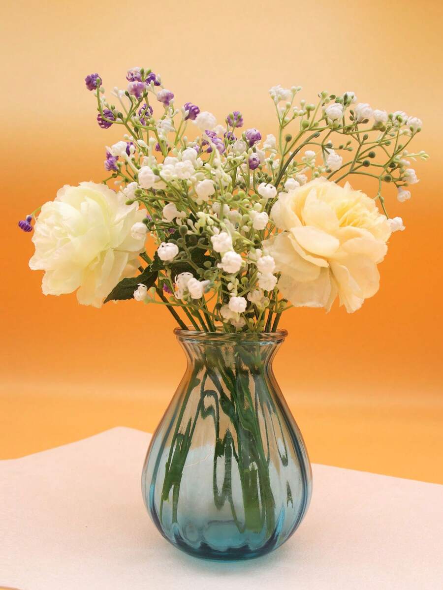 1 件裝水仙花創意玻璃水培花瓶,帶透明水培容器,非常適合常春藤、風信子、插花 - 藍色 - 查看 1