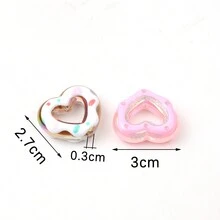 5入組手繪混色甜甜圈珠子diy材料,適用於製作手鍊、項鍊、鑰匙扣和時尚珠寶