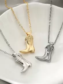 1入組金色牛仔靴吊墜項鍊 - 金黃色 - 查看 3