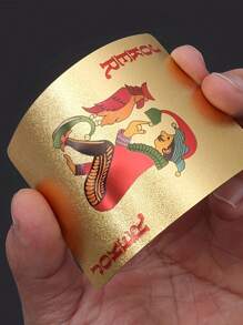 1 套扑克牌，酷炫的黑色铝箔扑克牌，防水扑克牌和灵活的扑克牌，带盒子，非常适合派对、游戏、花式玩牌、魔术牌发牌人、魔术牌、台球杆