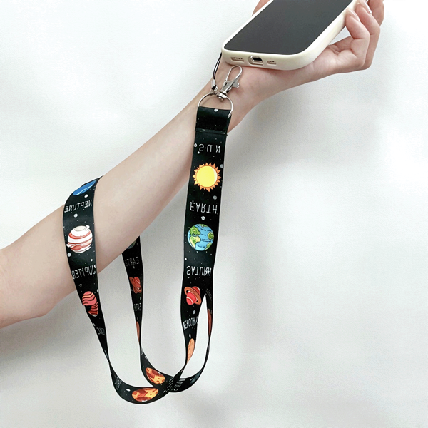 1pc Phone Strap With Planet Print, Neck & Hand Wrist Lanyard, Keychain, Suitable For Men, Women, Teenagers, Fit Most Smartphones