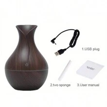 Difusor De Aroma, Humidificador Eléctrico De Aire Frío, Fabricante De Niebla, Difusor De Aceite Esencial Con Lámpara Led - Café integral - Ver 6