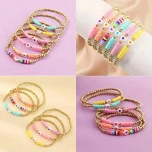 100 Miếng Đúng mốt Hình trái tim Acrylic Bằng phẳng Hạt tròn Đối với Vòng tay Dây chuyền Làm đồ trang sức , Phụ kiện trang sức Chất liệu - Nhiều màu - Xem 5