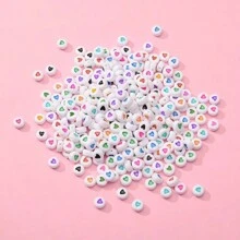 100 Miếng Đúng mốt Hình trái tim Acrylic Bằng phẳng Hạt tròn Đối với Vòng tay Dây chuyền Làm đồ trang sức , Phụ kiện trang sức Chất liệu - Nhiều màu - Xem 3