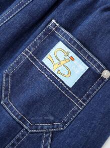 Annil Boys' Elastic Warm And Thick Handsome Pants Blue - Blue - View 5