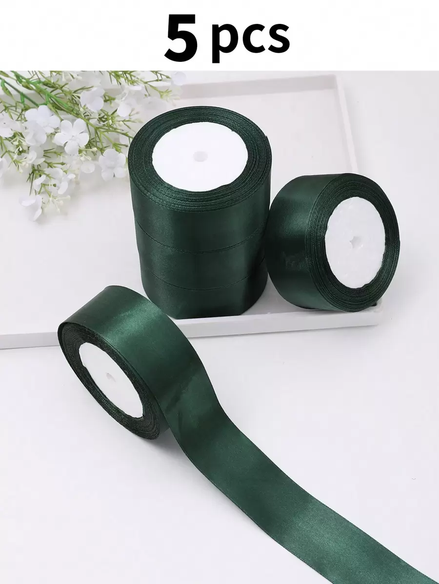 5 rollos de cinta de satén para manualidades de flores de rosa DIY, decoraciones para pasteles, regalos, bodas, fiestas, San Valentín, lazos, ceremonias de graduación, duchas nupciales, Pascua, Día de la Madre, cumpleaños, accesorios para el cabello, rosas hechas a mano