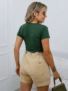 Women Blouses - 軍綠色 - 查看 2