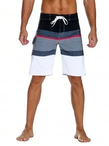 Men's Sportwear Quick Dry Board Shorts with Lining - White - View 1