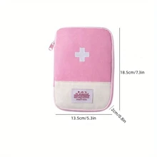 Outdoor Portable Mini First Aid Kit For Travel, Storage Box With Small Storage Bag, Medical Pack - Pink - View 2