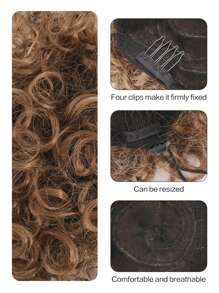 Dây rút Tóc Búi  Tóc đuôi gà Uốn tóc Chignon Nối tóc Tóc Sợi tổng hợp Ngắn Miếng tóc giả Tóc lên Tóc Đối với phụ nữ - Cà phê nâu - Xem 6