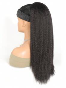 Straight black 26-inch synthetic drawstring Jacques-silk ponytail extensions for everyday wear - Black - View 5