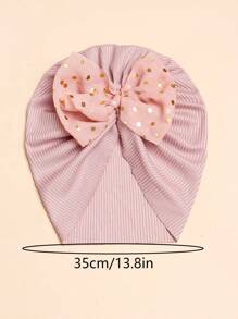 1pc Cute Ribbed Infant Bow Headband Hat, Suitable For Spring/Summer