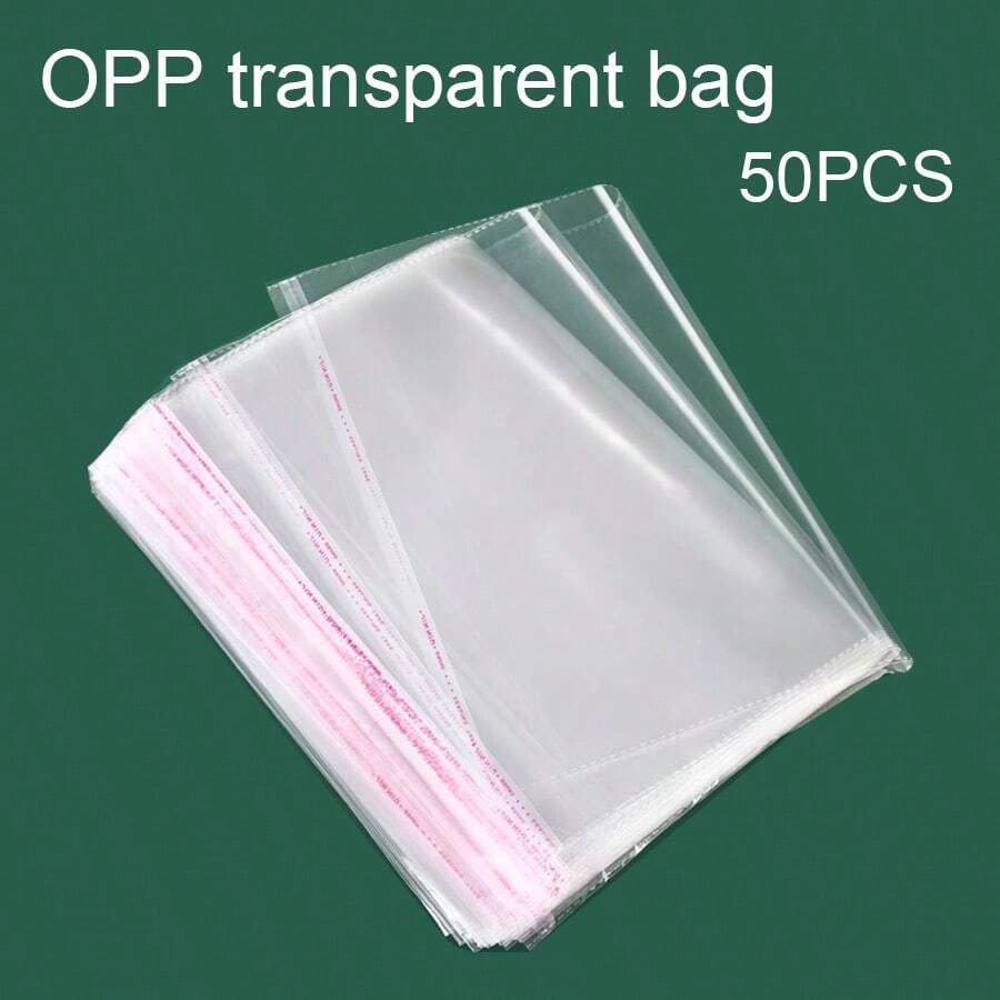 50 件 12x17.5 公分透明 Opp 袋,塑膠包裝袋,適用於禮品、服裝、配件和書籍包裝