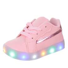 Tenis Infantil Luminoso Com Luzinha de Led Meninas Rosa ou Branco