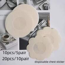 10pcs/20pcs Thin & Solid Nipple Stickers, Comfy Disposable Adhesive Nipple Covers Stickers, Women's Lingerie & Underwear Accessories
